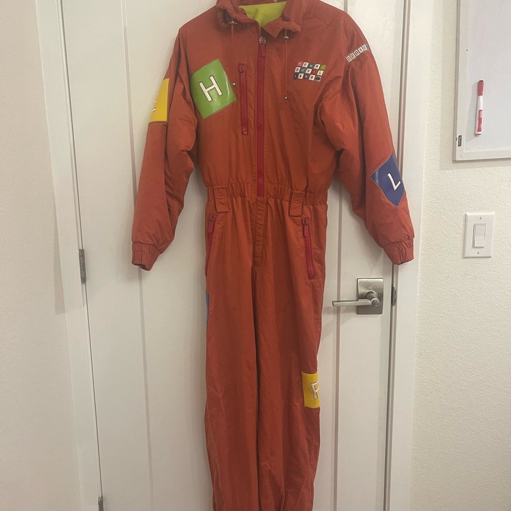 Vintage Ski‎ Snowboarding Jumpsuit Colorful Patches 80s Style